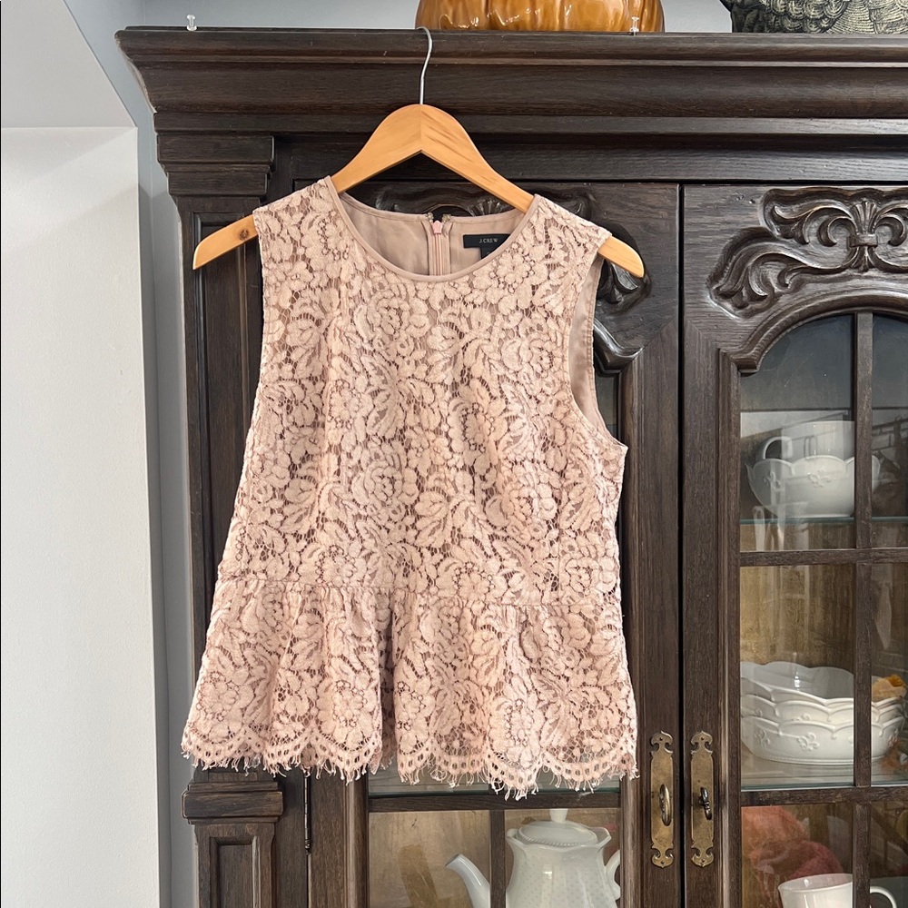 J.Crew Lace Peplum Top